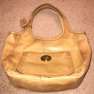 Coach XL Legacy Leather Ergo Tote - Camel